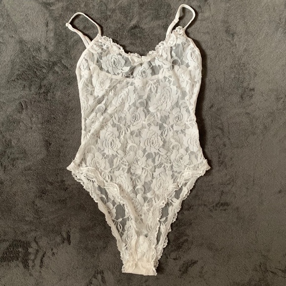 White Lace Lingerie Bodysuit - Picture 1 of 4